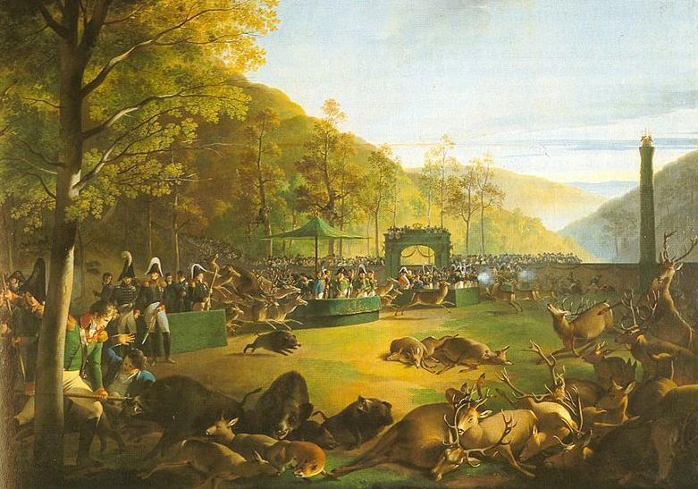 Ceremonial hunt, painting by Johann Baptist Seele, 1812