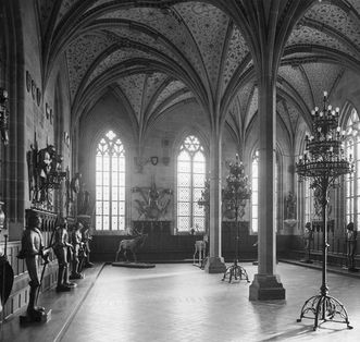 Historische Aufnahme des Sommerrefektoriums um 1930 im Kloster Bebenhausen