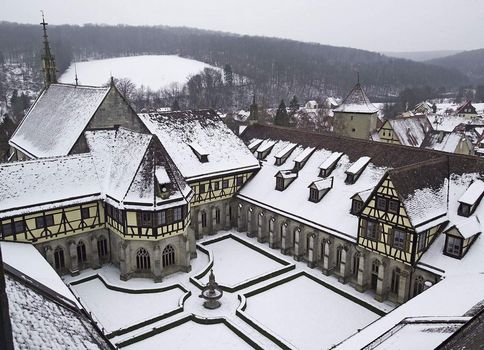 Bebenhausen Monastery, exterior view of the monastery in winter
