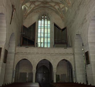 Kircheninneres von Ost nach West in Kloster und Schloss Bebenhausen