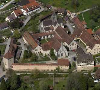 Aerial view of Bebenhausen Monastery complex