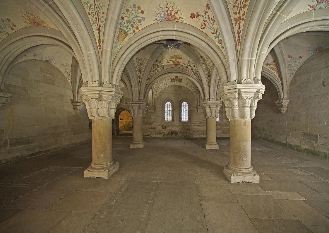 Late Romanesque vault in the chapter house of Bebenhausen Monastery and Palace