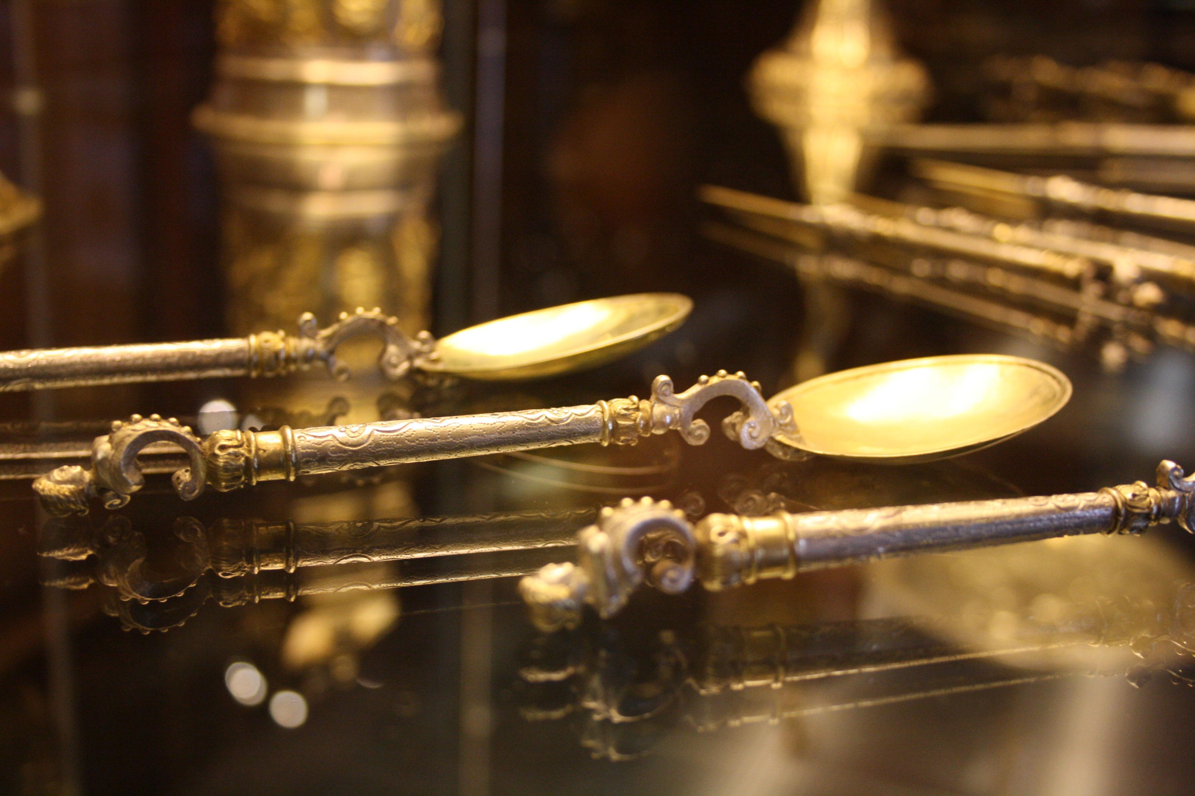 Detail of the display silver in Bebenhausen Monastery and Palace