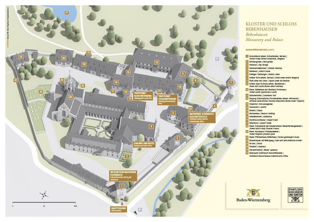 Kloster und Schloss Bebenhausen, Plan der Anlage