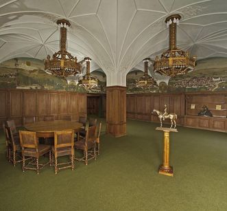 Wandmalereien von Julius Mössel im Grünen Saal von Schloss Bebenhausen