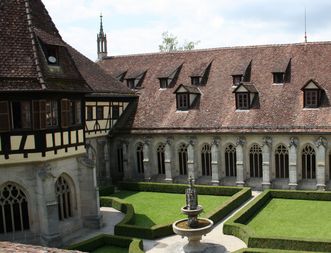 View into the cloister garden of Bebenhausen Monastery