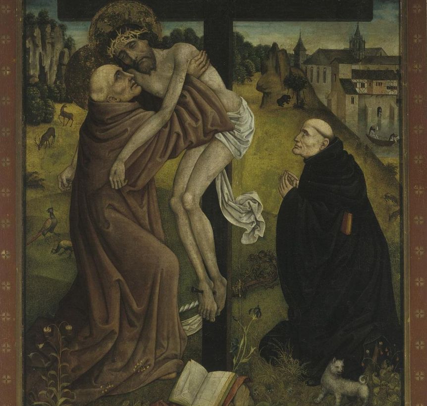 Christus-Vision des Bernhard von Clairvaux, Tafelbild um 1485 im Kloster Bebenhausen