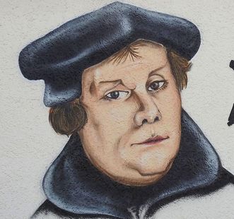 Martin Luther on the wall of a building