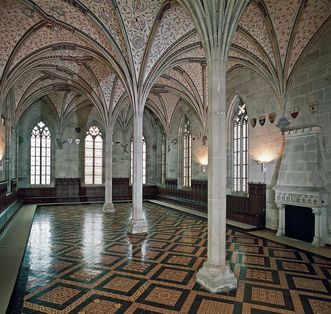 View into the summer refectory at Bebenhausen Monastery