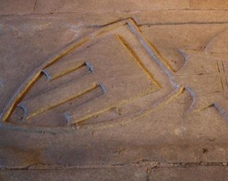 Tomb slab with the coat of arms of the counts palatine of Tübingen in Bebenhausen Monastery